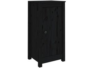 8720286922248 - Bonnevie - 2 Stk SideboardsKommode Schwarz 40x35x80 cm Massivholz Kiefer vidaXL