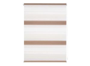 4250434115320 - Lichtblick Duo-Rollo Klemmfix ohne Bohren Bunt - Creme - Weiß - Braun 90 x 220 cm (B x L)