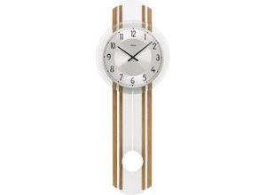 4037445158597 - Pendelwanduhr AMS W7475 Wanduhren Gr B H L 23 cm x 7 cm x 64 cm braun (eichefarben) Pendeluhren