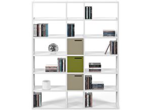 5603449515248 - Regal TEMAHOME Pombal weiß B181cm H224cm T34cm MDF Wabenplatte Furnier Regale