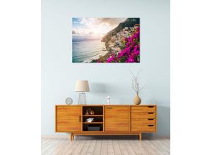 4047809885243 - Acrylglasbild QUEENCE Ella Bilder Gr B H 80 cm x 60 cm Acrylglasbild Landschaft Querformat 1 St pink Acrylglasbilder