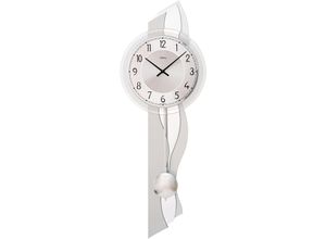 4037445159204 - Pendelwanduhr AMS W7476 Wanduhren Gr B H L 23 cm x 8 cm x 64 cm silberfarben Pendeluhren