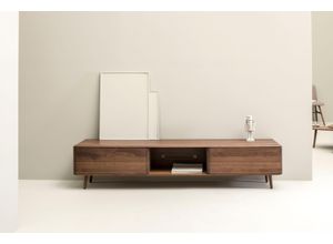 0745760382033 - Lowboard WHITEOAK Sideboards Gr B H T 200 cm x 45 cm x 40 cm Mit Massivholzbeinen braun (nussbaum natur geölt) Lowboards extravagantes Design in hochwertiger Qualität