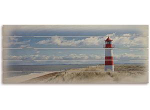 4062144727225 - Holzbild ARTLAND Leuchtturm Sylt Bilder Gr B H T 125 cm x 50 cm x 24 cm Holzbild Gebäude Querformat 1 St blau Holzbilder