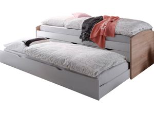 5901738007321 - Funktionsbett BEGABINO weiß (struktureichefarben hell weiß) Liegefläche B L 90cm x 200cm kein Härtegrad Daybetten mit 2 Schlafgelegenheit
