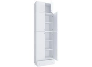 4051814413674 - Kleiderschrank Lona XXL Drehtüren Mit Aufsatz & Schublade Weiß