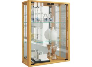 4051814412646 - Wandvitrine Hängevitrine Glasvitrine Wand Schaukasten Vitrine Glas Udina Spiegel (Farbe Buche Ausführung Ohne LED-Beleuchtung)