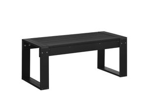 4255633518132 - Beistelltisch Gartentisch Couchtisch mit Holzoptik Rechteckiger Kaffeetisch für Balkon Garten Terrasse hdpe Schwarz 95 x 42 x 40 cm