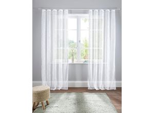 6930325744843 - Gardine HOME AFFAIRE Adele Gardinen Gr 175 cm Kräuselband 130 cm weiß Landhaus Gardinen Gardine transparent mit floraler Stickerei Voile