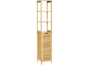 4251774956581 - Badezimmerschrank mit 3 Ablagen natur 25L x 34B x 30H cm badezimmerschrank badschrank mit 3 regaln schrank für badezimmer