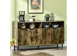 4251774963121 - Küchenschrank Sideboard Aufbewahrungsschrank mit 2 Fächern und 2 Schränken Küchenmöbel Industrie-Des