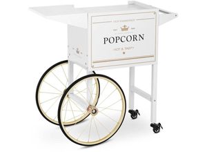 4250928692160 - Royal Catering - Popcornwagen Wagen für Popcornmaschine Popcorntrolley 2 Bremsen weiß & golden - Weiß