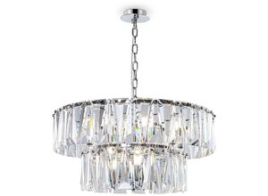 4262431053369 - Pendellampe Pendelleuchte Kristallleuchte Kristalllampe Metall Chrom Kristalle