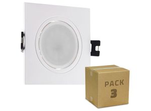 8445044091607 - Ledkia - 3er Pack LED-Downlight GU10 6W Schnitt ø 75-85 mm No Flicker Warmes Weiß 2800K - 3200K 120º58 mm 8445044091607 - Ledkia - 3er Pack LED-Downlight GU10 6W Schnitt ø 75-85 mm No Flicker Warmes Weiß 2800K - 3200K 120º58 mm