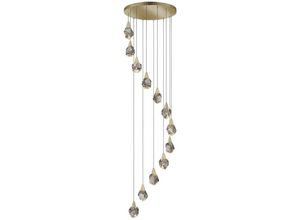 8435435333539 - Schuller AQUARIA 12-flammige Cluster-Pendel-Deckenleuchte Mattgold transparent 3000K 5400Lm