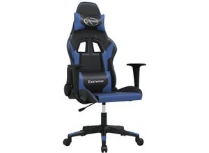 8720287143864 - Bonnevie - Gaming-Stuhl mit Massagefunktion Schwarz und Blau Kunstleder vidaXL80137