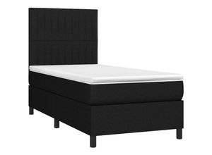 8720287385394 - Bonnevie - BoxspringbettSchlafzimmerbett mit Matratze & led Schwarz 100x200 cm Stoff vidaXL26396