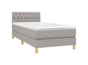 8720287374572 - Bonnevie - BoxspringbettSchlafzimmerbett mit Matratze & led Hellgrau 100x200 cm Stoff vidaXL