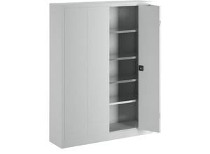 4055479003478 - Falttürenschrank Vollblechtüren 4 verzinkte Böden BxTxH 1500x400x1950 mm ral 7035