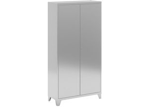 4061753116727 - Edelstahl-Flügeltürenschrank mit Stollenfüßen mit 4 Böden HxBxT 1950 x 1000 x 400 mm