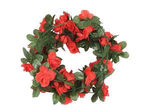 8721012046801 - Vidaxl - Weihnachtskränze Blumen 6 Stk Frühlingsrosen Rot 250 cm Rot