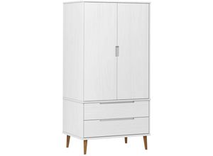 8720845542108 - Kleiderschrank，Aufbewahrungsschrank MOLDE Weiß 90x55x175 cm Massivholz Kiefer vidaXL