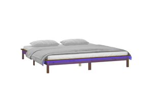 8720287135074 - MassivholzbettSchlafzimmerbettDoppelbett mit LEDs Honigbraun 160x200 cm vidaXL