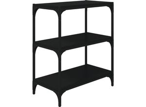 8720287197041 - Bücherregal，Standregal Schwarz 60x33x705 cm Holzwerkstoff und Stahl vidaXL