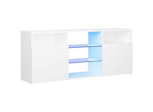 8720286217115 - Bonnevie - TV-SchrankTV-Möbel mit LED-Leuchten Weiß 120x30x50 cm vidaXL