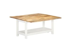 8719883865805 - Bonnevie - Couchtische Kaffeetisch Ausziehbar Weiß 90x(45-90)x45 cm Massivholz Mango vidaXL