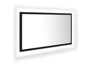 8720286221105 - Bonnevie - LED-BadspiegelWandspiegel Schwarz 80x85x37 cm Acryl vidaXL