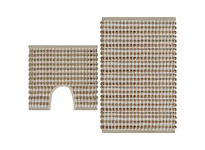 8718475603399 - Bonnevie - Handgewebtes Badematten-Set Jute Stoff Natur und Weiß vidaXL923767