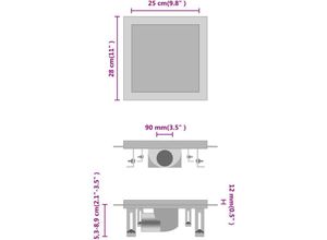 8719883783024 - Vidaxl - Duschablauf 2-in-1 Flacher und Flieseneinsatz-Deckel 25×25 cm