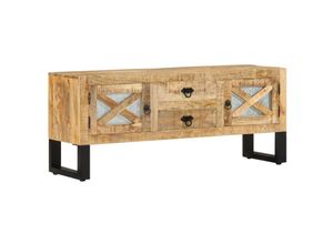 8720286504406 - Bonnevie - TV-SchrankTV-Möbel 110x30x45 cm Raues Mangoholz vidaXL