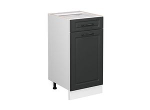 4066731036660 - Schubunterschrank Küchenschrank Küchenzeile Landhaus R-Line 40 cm Weiß-Anthrazit