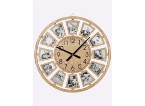 4895228808233 - Wanduhr HEINE HOME Wanduhren Gr B H T 60 cm x 60 cm x 35 cm beige (natur) Wanduhren