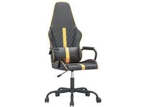 8720287144885 - Bonnevie - Gaming-Stuhl mit Massagefunktion Gold und Schwarz Kunstleder vidaXL487144