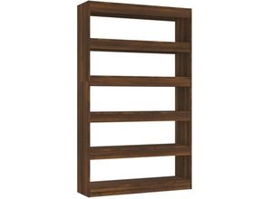 8720286844717 - Bonnevie - Bücherregal RaumteilerBücherschrank Braun Eichen-Optik 100x30x166 cm vidaXL