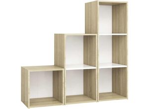 8720286593868 - Bonnevie - 3-tlg TV-Schrank-Set Weiß Sonoma-Eiche Holzwerkstoff vidaXL100793