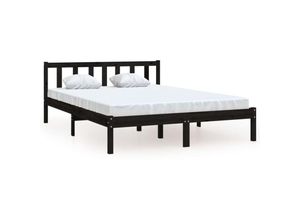 8720286671337 - MassivholzbettSchlafzimmerbettDoppelbett Schwarz Kiefer 120x190 cm vidaXL