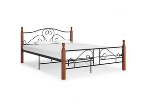 8720286163146 - BettgestellSchlafzimmerbett Schwarz Metall 160x200 cm vidaXL