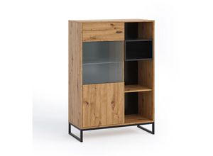 4066075078241 - Lomadox - Wohn- Esszimmer Highboard in Artisan Eiche Nb OSTUNI-132 b h t ca 90 130 40 cm - braun