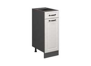 4066731045655 - Schubunterschrank Küchenschrank Küchenzeile R-Line Landhaus 30 cm Anthrazit Weiß Tür Schublade