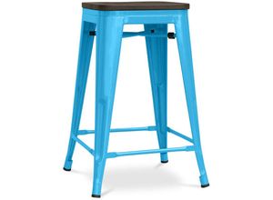 5056665746260 - Stylix Hocker Holz - Metall - 60cm Turquoise - Eisen Holz Metall Holz - Turquoise