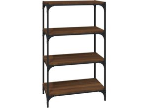 8720287197133 - Bonnevie - BücherregalStandregal Braun Eichen-Optik 60x33x100 cm Holzwerkstoff Stahl vidaXL