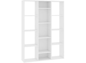 8719883738383 - Bonnevie - Raumteiler BücherregalStandregal Weiß 100x24x140 cm Holzwerkstoff vidaXL