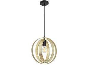 5998250336077 - 3607 Hängeleuchte Harlow schwarz gold E27 1x MAX 60W L180cm Ø30cm dimmbar