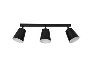 4251334858270 - Licht-erlebnisse - Deckenlampe verstellbar Schwarz E27 Metall 3 flammig - Schwarz Weiß