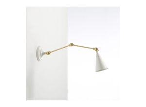 8435763159122 - Fijalo - Wandwandlampe 70x22x28 Weißes Metall   Bronze -Beleuchtung   Wandleuchte für alle Stile um zu Hause eine Note zu verleihen