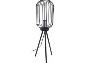 8719987366604 - Art Deco dekorative Stehlampe schwarzes Eisen Drahtmodell auf 3 Beinen-atmosphärisch-gemütlich- modern- industriell- Dekoration- Geschenk- 60cm hoch